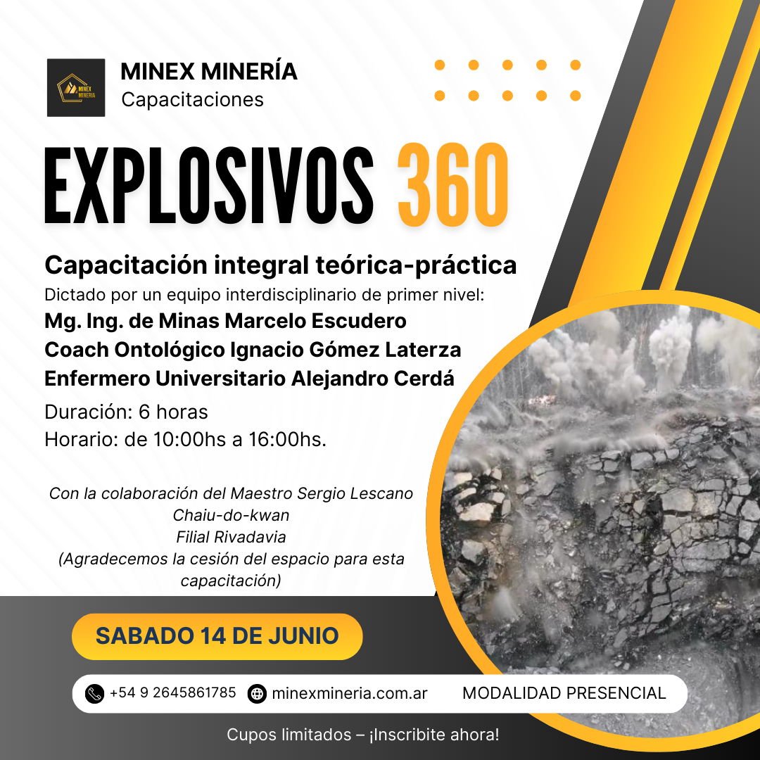 Flyer de la capacitación EXPLOSIVOS 360